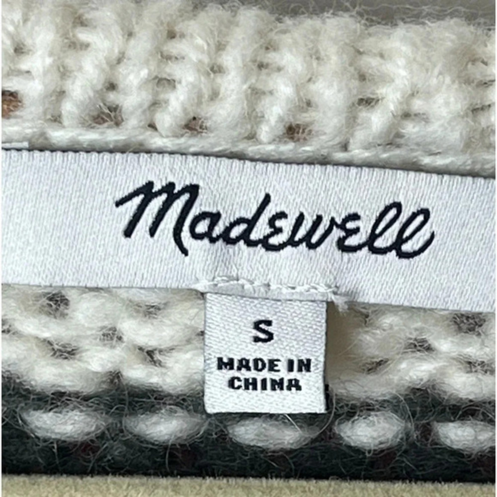 Madewell Balloon Sleeve Sweater in Stripe‎ Mix Women’s Size S Wool/Alpaca - Picture 10 of 12